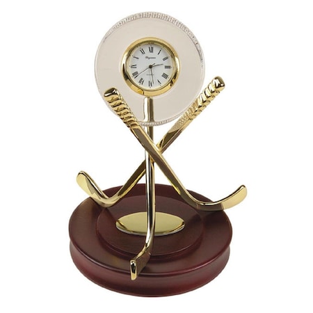 Jiallo Crystal Hockey Clock with Wood Base JI45710